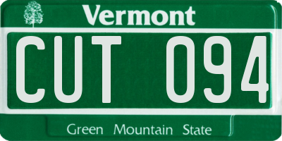 VT license plate CUT094