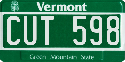 VT license plate CUT598