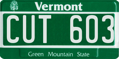 VT license plate CUT603