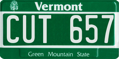 VT license plate CUT657