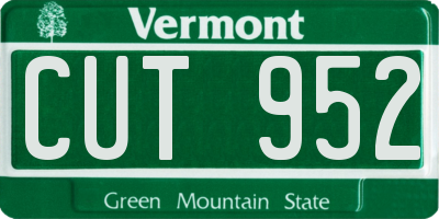 VT license plate CUT952