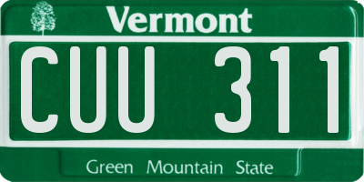 VT license plate CUU311