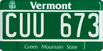 VT license plate CUU673