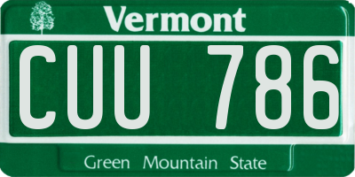 VT license plate CUU786
