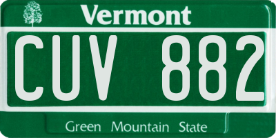 VT license plate CUV882