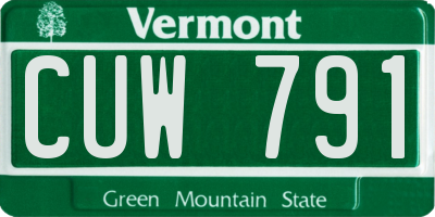 VT license plate CUW791