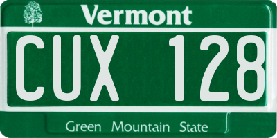 VT license plate CUX128