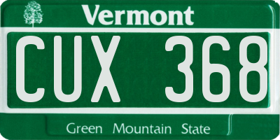 VT license plate CUX368
