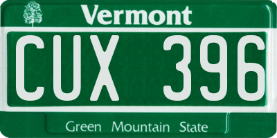 VT license plate CUX396