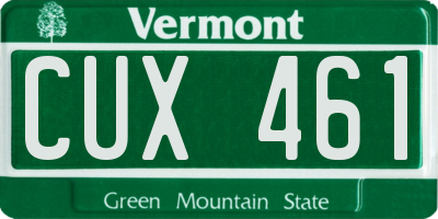 VT license plate CUX461