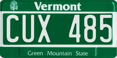 VT license plate CUX485