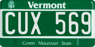 VT license plate CUX569