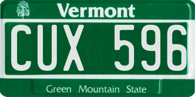 VT license plate CUX596