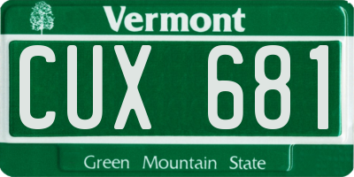 VT license plate CUX681