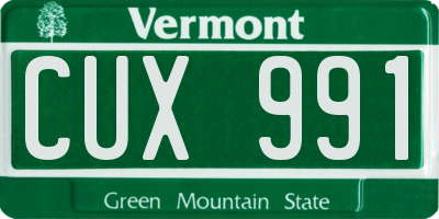VT license plate CUX991