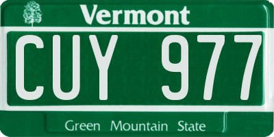 VT license plate CUY977
