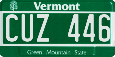 VT license plate CUZ446