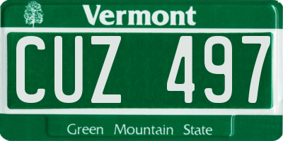 VT license plate CUZ497