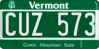 VT license plate CUZ573