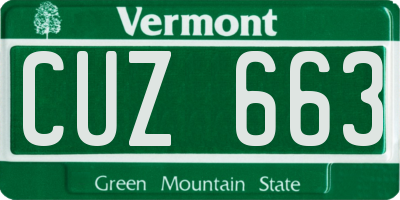 VT license plate CUZ663
