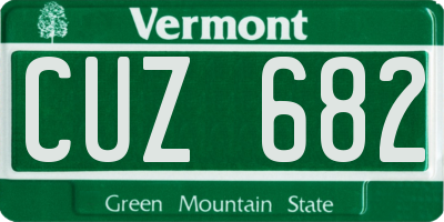 VT license plate CUZ682