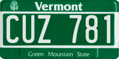 VT license plate CUZ781