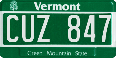 VT license plate CUZ847