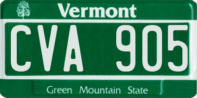 VT license plate CVA905