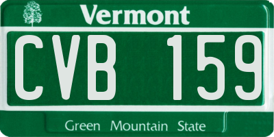 VT license plate CVB159