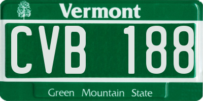 VT license plate CVB188