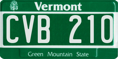 VT license plate CVB210