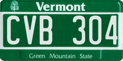 VT license plate CVB304