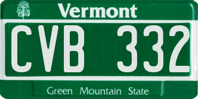 VT license plate CVB332