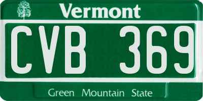 VT license plate CVB369
