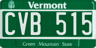 VT license plate CVB515