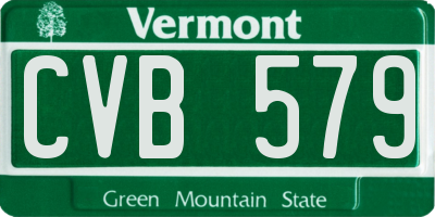 VT license plate CVB579