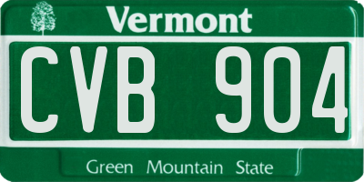VT license plate CVB904