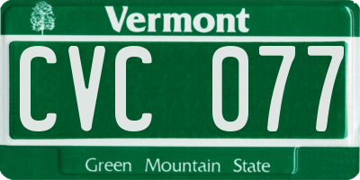 VT license plate CVC077