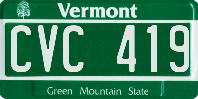 VT license plate CVC419