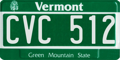 VT license plate CVC512