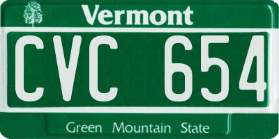 VT license plate CVC654