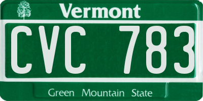 VT license plate CVC783