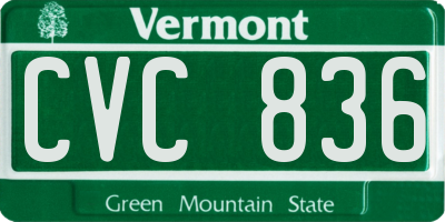 VT license plate CVC836