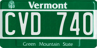 VT license plate CVD740