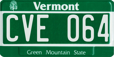 VT license plate CVE064