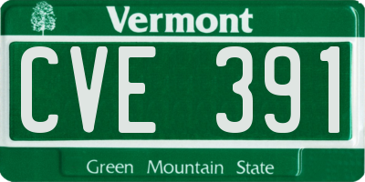 VT license plate CVE391