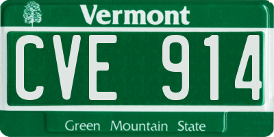 VT license plate CVE914