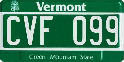 VT license plate CVF099