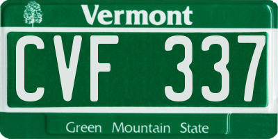 VT license plate CVF337