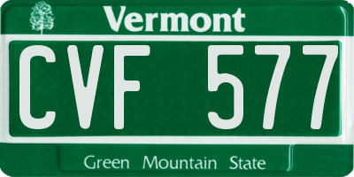 VT license plate CVF577